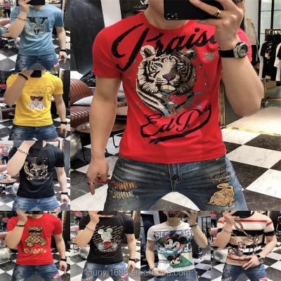 China Casual 100% Cotton Mens Wear Designer Pattern T-Shirt Anti-Wrinkle Sole Printed With Angel V With Big V Mens Wear T-shirt for sale