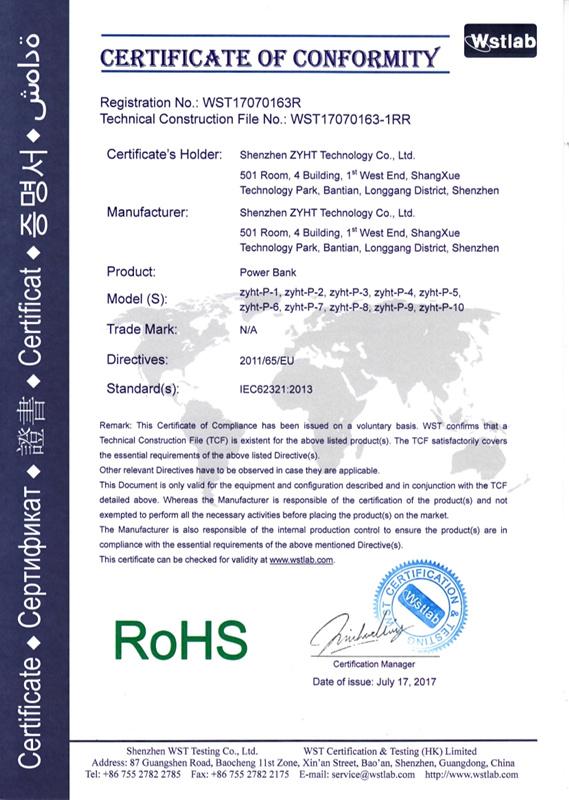 RoHS - Shenzhen Zyht Technology Co., Ltd.