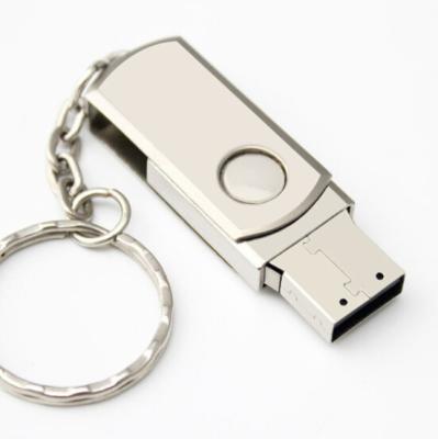 China Mini Swivel USB Drive Metal USB Memory Stick USB 2.0 Pen Drive Silver U Flash Disk for sale