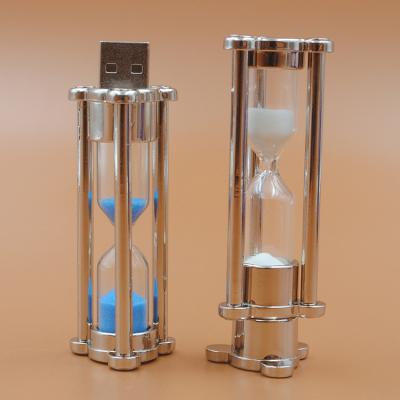 China Crystal Hourglass Usb Flash Drives 32Gb Usb2.0 Sand Glass Bottle Flash Stick for sale