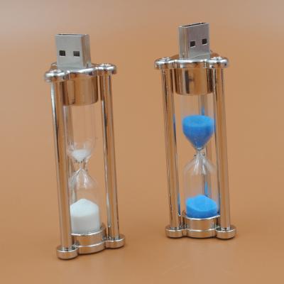 China Crystal Metal Hourglass Usb Memory Stick 16Gb Pen Drive for sale