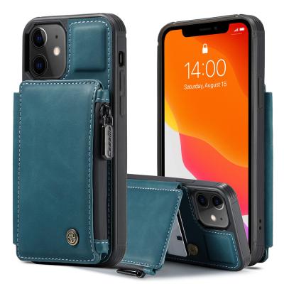 China Wholesale Recycled Leather Shockproof Vegan TPU Card Holder Phone Case For Apple Phone 11 12 13 Mini Pro Max for sale