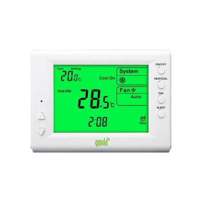 China QUNDA QD-HVAC09 wireless central air conditioner screen thermostat system display temperature thermostat with high quality for sale