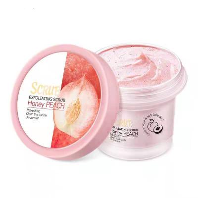 China Wholesale Organic Exfoliator RTS Deep Cleansing Exfoliating Chicken Peel Skin Cleansing Care Peach Tender Body Scrub for sale