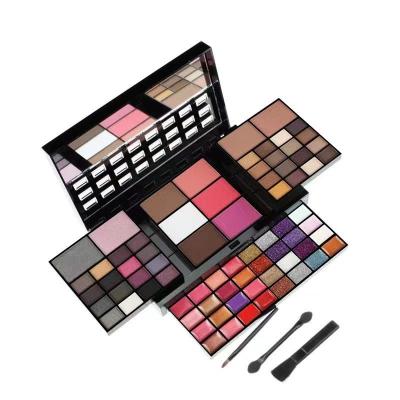 China RTS 74 Colors Eyeshadow Lip Gloss Combination Waterproof Makeup Set Eyeshadow Tray Set Box Bead Matte Concealer Flash Thin Ins for sale