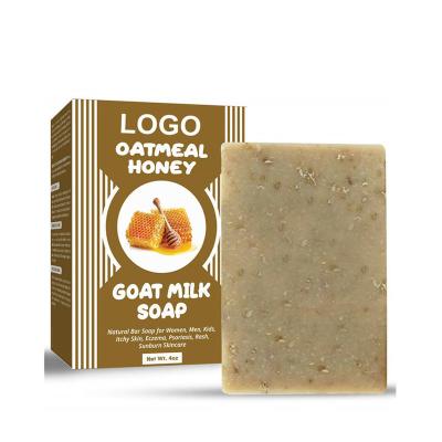 China Basic Cleansing Private Label All Natural Organic Soothing Honey & Oat Goat's Milk Soap Handmade Bar for sale