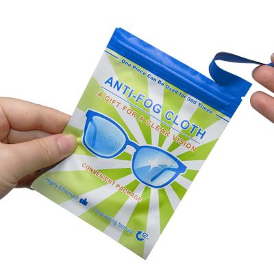 China Viable custom 14*9.5cm logo printing lens anti fog lens cloth convinient cleaning cloth package for sale