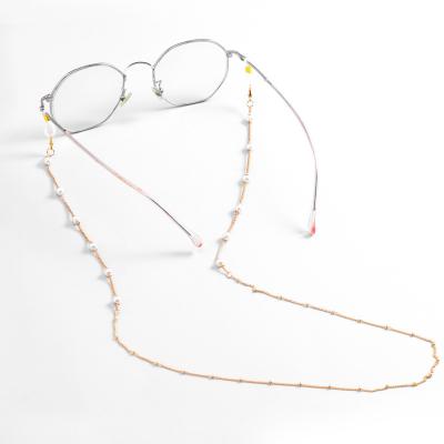 China Environmentally Friendly Gold Plated Metal Glass Necklace Sunglasses Chains Monocle Eyewears Fasten Holder Glass Anti-skid Chain Lanyard for sale