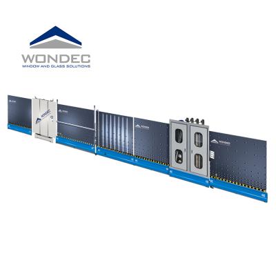 China Insulating Glass Unit Processing WONDEC Hydraulic Panel Vertical Press Insulating Glass Production Line for sale