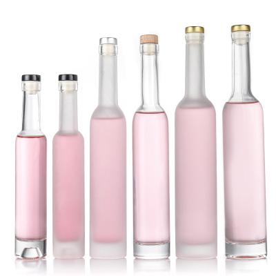 China Eco-friendly Cork Recyclable Simple Transparent Empty Smooth Wine Round High Capacity Whiskey Shape Bottle Glass Empty Bottle for sale