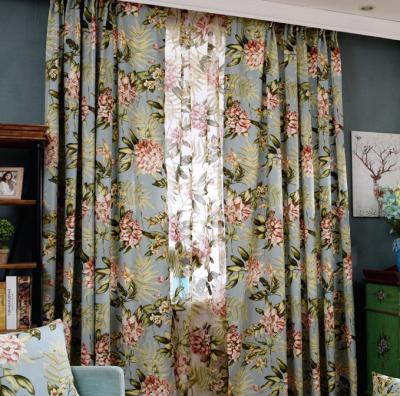 China New Popular American Blackout Curtain Fabric Printed Curtain Fabric Polyester for sale