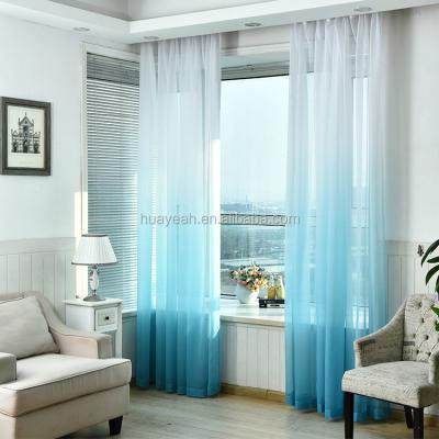 China Sheer Voile Curtain Bolackout Polyester Rainbow Gradient Fabric for sale