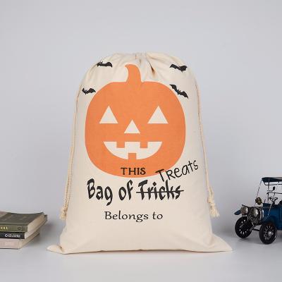 China Custom Design Logo Jewelry Packaging Favor Small Canvas Mini Halloween Gift Pouch Cotton Custom Drawstring Bag Recyclable for sale