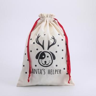 China Recyclable Cheap Customized Small Christmas Gift String Suction String Bag White Dust Large Pouch Recyclable Silk Drawstring Bag With Logo for sale