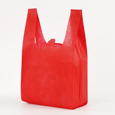 China High Quality Custom Recyclable Eco-Friendly Grocery Carry Bag Portable Non Woven T-shirt Shopping Bag for sale