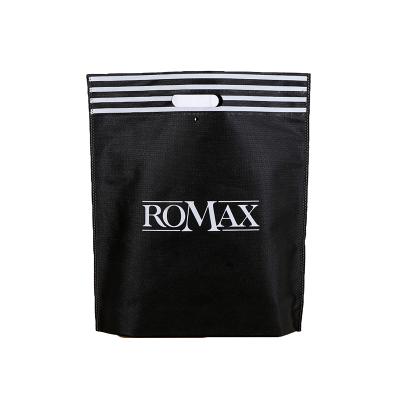 China Wholesale Eco-Friendly Recycle Grocery Portable Non Woven Strip Bag D Cut Shopping Bag for sale