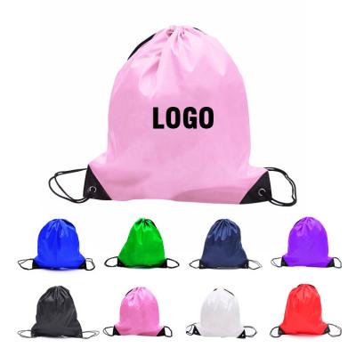 China 210D Polyester Drawstring Bag Promotion Cheap Reusable Custom Strong Reusable Bag for sale