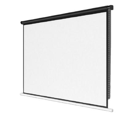 China New Listing High Quality 84 Inch Wall Mounted White Manual Projector Screen for sale