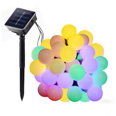 China Halloween Hot Sale RGB Long Led String Light Solar Powered Led Ball String Lights For Holiday Decoration for sale