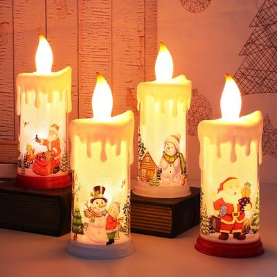 China Snow Flameless Man Flameless Christmas Led Candle Electronic Candle For Christmas Decoration Gifts for sale