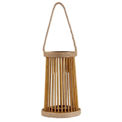 China Who respects the environment. Stocked Brown Wooden Lantern Wedding Table Decorations Eco - Friendly Candle Holder for sale