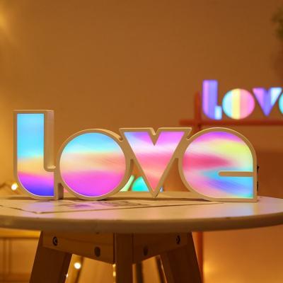 China Love Letter Rainbow Love Signs Lamp Battery&USB Power New Love Letters Light Deco For Thanksgiving Birthday Valentine's Day Gifts for sale