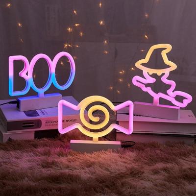 China Boo Shaped Residential Funny Halloween Led Light Neon Decoration For Halloween Christmas New Years Party Bar Home for sale