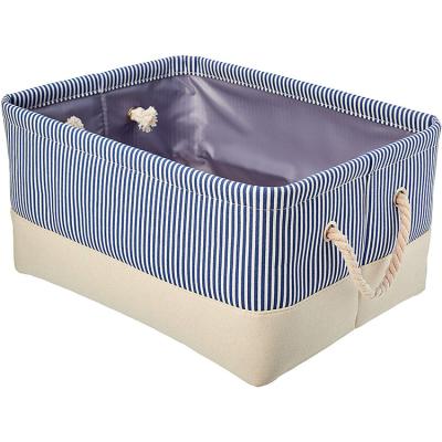 China Viable storage basket with rope handle is suitable for bedroom and convenient to carry storage box for sale