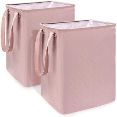 China Handles Head Sale 2 Piece Laundry Hamper With Handle 65 Liter Large Foldable Laundry Hamper for sale