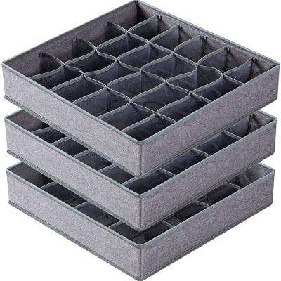 China Gray 64 Cell Drawer Viable Fabric Organizers Foldable Cabinet Storage Boxes and Organizers for Storing Socks for sale