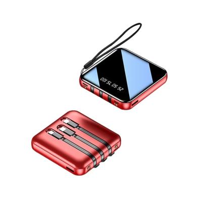 China Amazon Trend 2021 New Trend Mobile LED Display LED Display Flashlight 10000mah Power Bank With Cables for sale