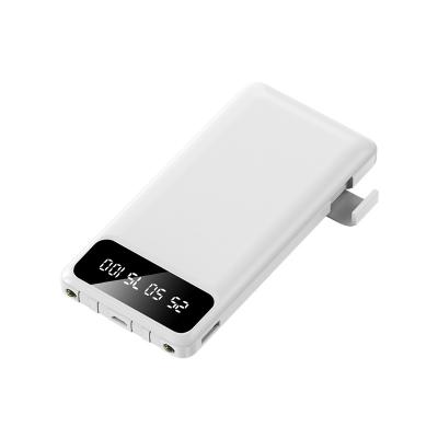 China Hot Item 4 Cables LED Display Power Bank 10000mah Mobile Power Bank Factory Sale With Dual Led Flashlight for sale