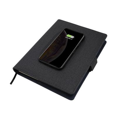 China 2021 New Arrival Power Bank Diary Planner Wireless Charging Notebook With Phone Holder for sale