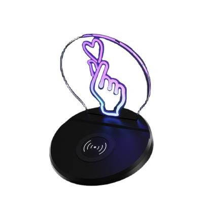 China 15W New Arrived 2021 Wireless Charger Portable 15W Charger With Colorful Light Support Night Custom LOGO For Mobile Phones Wireless Charging for sale