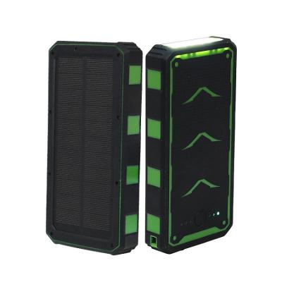 China 2021 Solar Panel Charging Factory Price Dual USB Dual Between Outdoor Waterproof 20000mah Large Capacity Solar Power Bank For Camping for sale