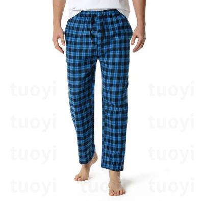 China Other TUOYI Wholesale Flannel Men Casual Pants Plaid Men Pajama Long Pants for sale