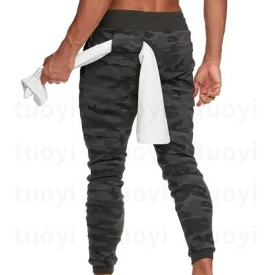 China Other TUOYI Men Custom Workout Camo Side Zip Pocket Fitness Sportswear Sweatpants Jogger for sale