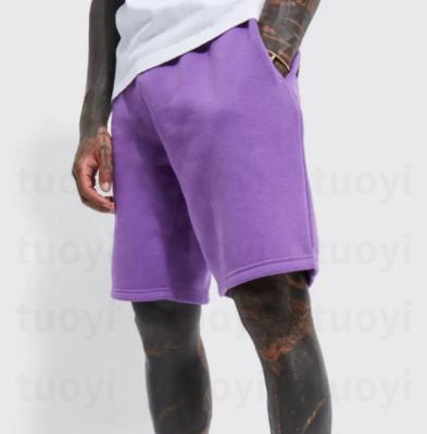 China Anti-wrinkle manufacture high quality plain summer loose oversized custom blank unisex cotton fleece solid casual running sweat shorts for sale