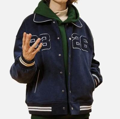 China Other TUOYI OEM Custom Fashion Corduroy Chenille Letter Embroidery Patch Baseball Varsity Jacket For Men for sale