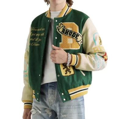 China Other TUOYI Custom chenille embroidery leather sleeve baseball letterman varsity jacket for men for sale