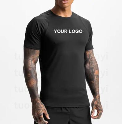 China Other TUOYI Custom logo design your own workout clothing polyester spandex muscle quick dry slim fit gym fitness running for sale