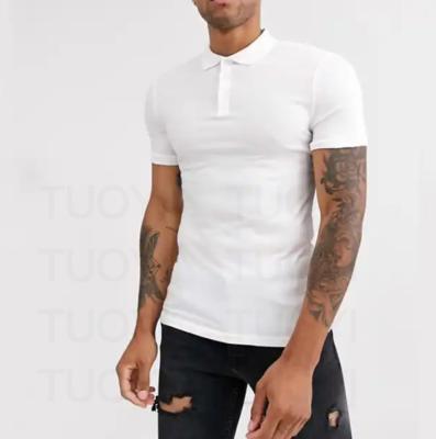 China Other High quality organic cotton custom embroidery muscle fit white men polo shirt for sale