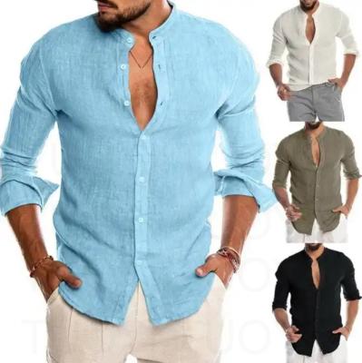 China Other Fashion New Men's Cotton Linen Shirt Loose Tops Long Sleeve Tee Casual Shirt Men Shirt Blouse Social Slim Men's Clothing for sale