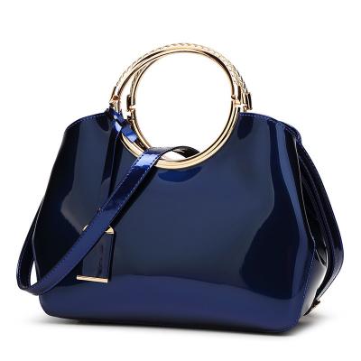 China 2023 Comfortable Shiny High Quality Ring Handbags Fashion Luxury Messenger Patent Leather Single-handle Shiny Shoulder Bag for sale