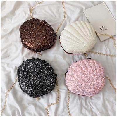 China Fashion and Special Bling Women Sequin Shell Shoulder Bag Ladies Crossbody Phone Fashion Mini Purse Bag for sale