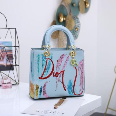 China Famous Brand Leather Embroidered Designer Fashion PU Sequins Purses 2023 Main Luxury Handbags For Women for sale