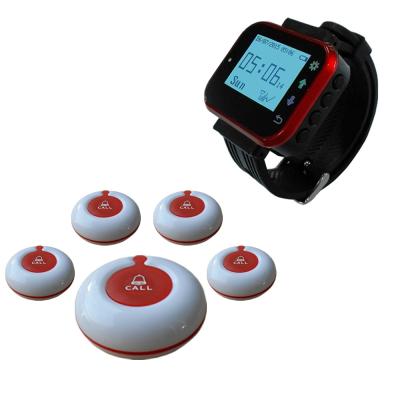 China Restaurant 433.92MHZ 50*51*16mm Restaurant Guest Call Pager Service System Wireless Watch Remote Control Waiter Call for sale