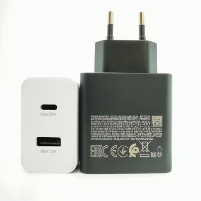 China Factory Original Quality 35W PD2.0+ Qc3.0 2 Super Left Usb C Wall Charger S22 Fast Charger Mobile Phone For Samsung s30 s21 Phone Adapter for sale