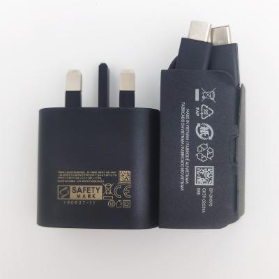 China Original Mobile Phone Quality For Samsung Dual USB C Charger EU UK AU Plug 25W Palladium Fast Charger Adapter With Cable For Samsung Note 10 for sale