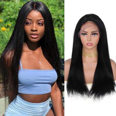 China HD Drawn 100% Virgin Hair Unprocessed Double Weft Full Lace 100% Virgin Hair Silky Straight Natural Black 130 Density Wigs for sale